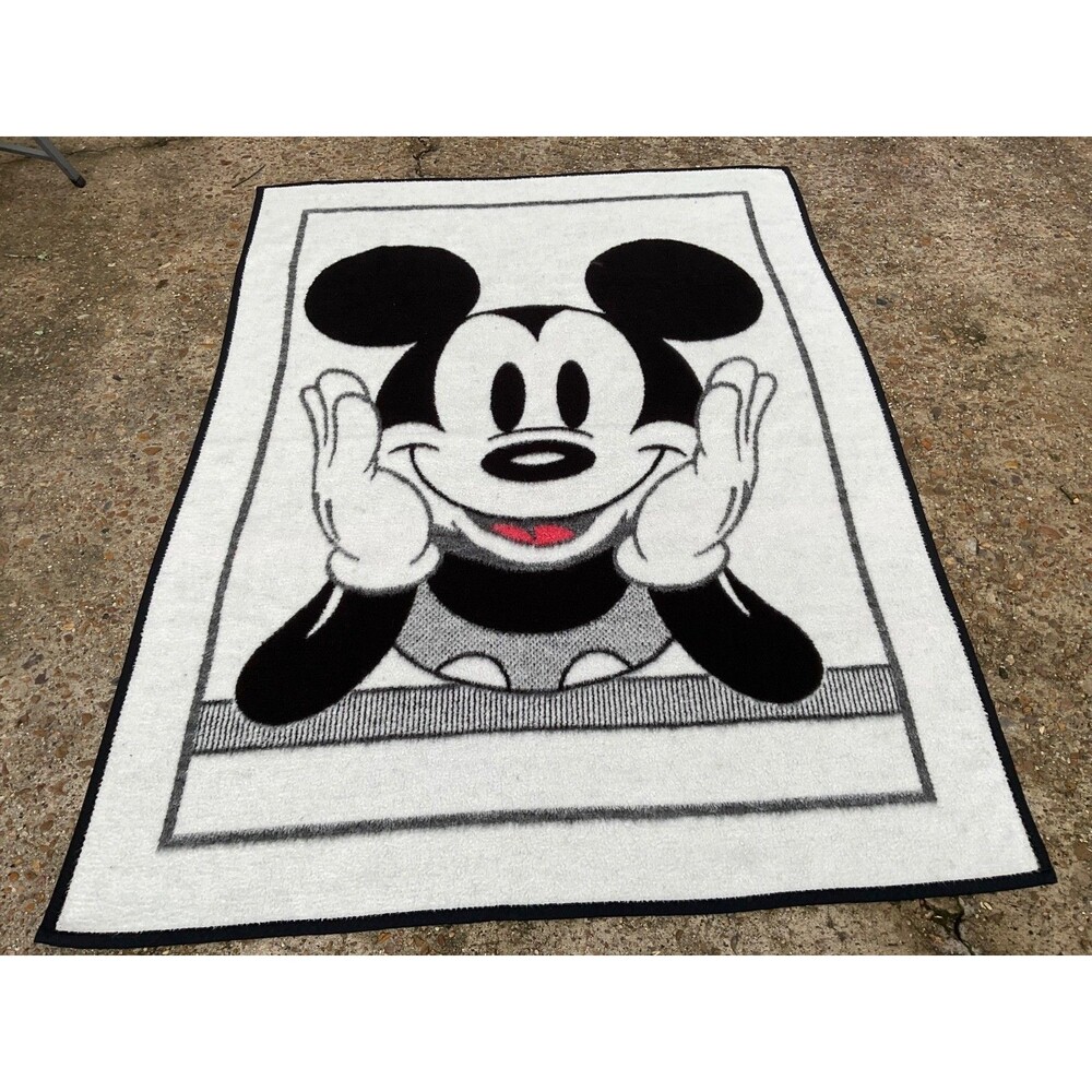 Vintage Biederlack Disney Mickey Mouse Fleece Blanket 54"X73" In